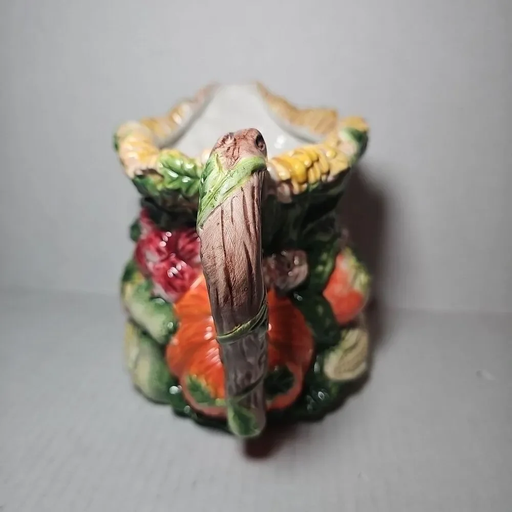Vintage WCL Harvest Themed Pitcher Hand Painted Ceramic Rare MINT